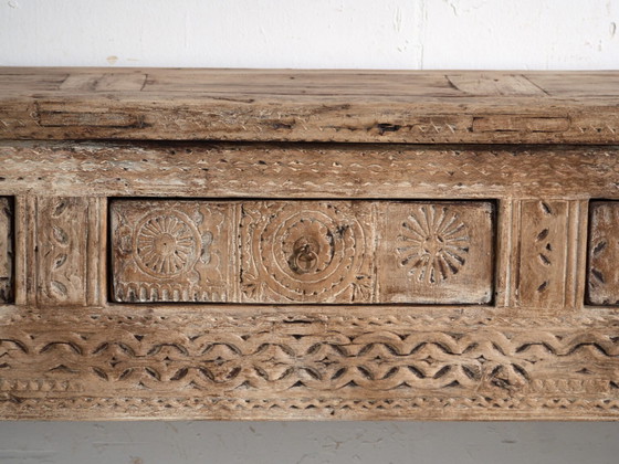 Antique carved console table in elm wood – China, circa 1930 – Iron (photo 33 of 40)