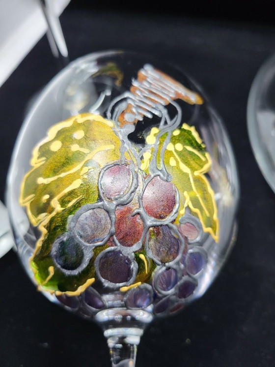 Image 1 of Weinservice Cristal d'Arques Frankreich handbemalt set of 3
