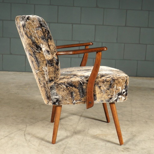 Fauteuil cocktail vintage – velours – années 60