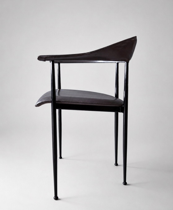 Image 1 of 4 Fasem P40 lederen fauteuils, Vegni & Gualtierotti, ca.90s