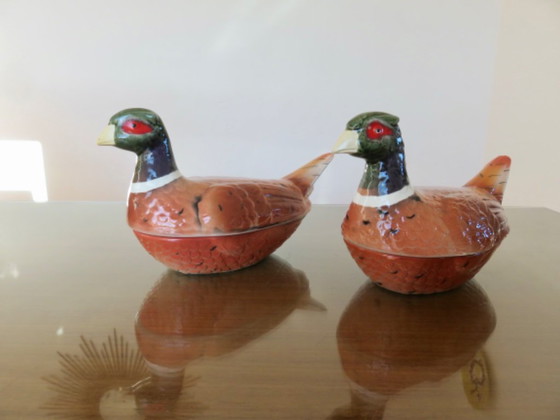Image 1 of Pheasant terrine in slipware by Michel Caugant, 1950s-60s