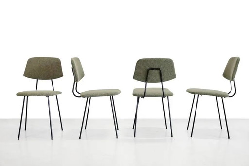 Set aus 4 Rudolf Wolf Stühlen für Elsrijk – eetkamerstoelen, Metal, Mid Century Modern (photo 2 of 6)