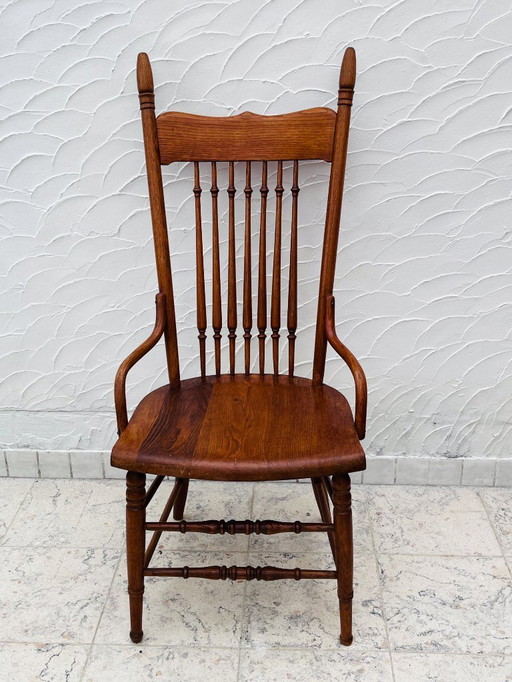 Vintage 1960s high chair in solid wood, country chic style