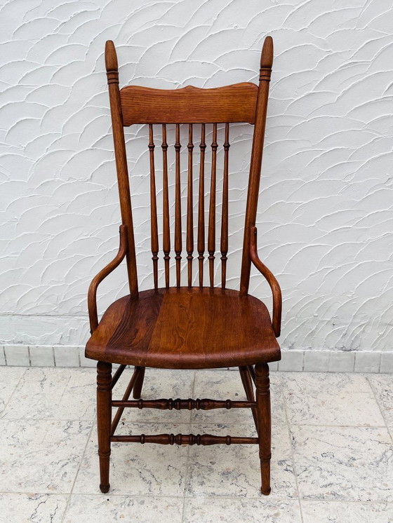 Image 1 of Vintage 1960s high chair in solid wood, country chic style