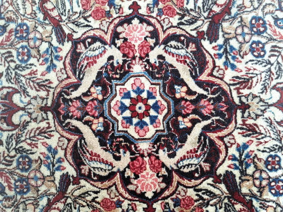 Tappeto Bijar/Bidjar annodato a mano, rosso e blu, con motivi di uccelli, 120x158 cm, Iran – Tappeti, Wool (photo 3 of 6)