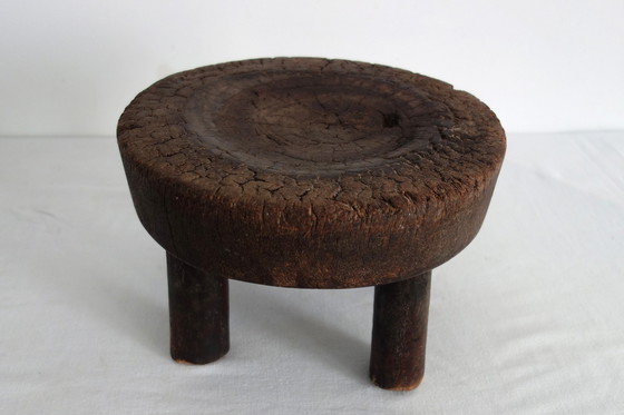 Image 1 of Vintage Baule houten krukje, Ivoorkust