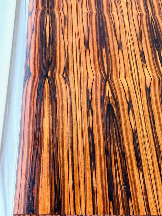 Image 1 of Modernistische eettafel van zebranohout, 1950