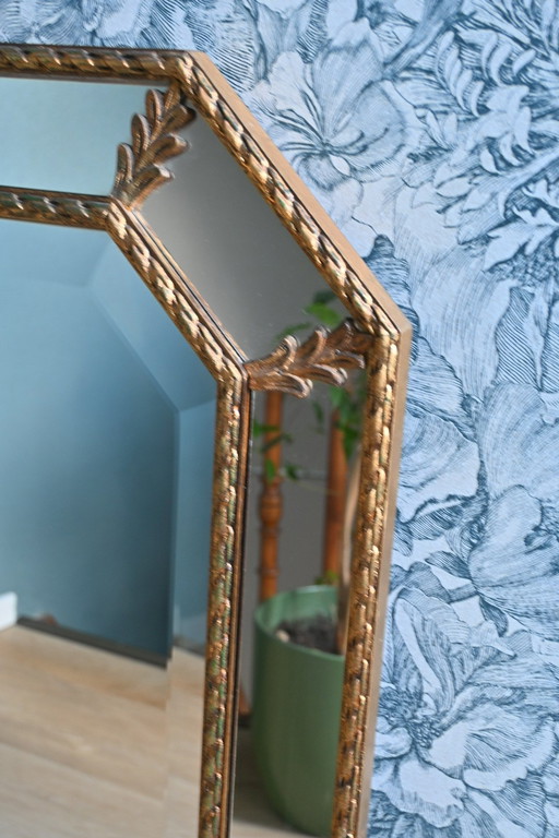 Miroir octogonal à facettes avec bord miroir