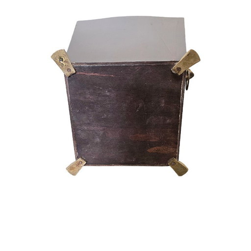 Poubelle ancienne en acajou à têtes de lion, XIXe siècle