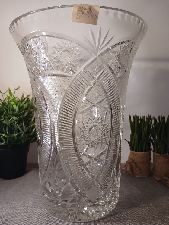 Monumental Hand-Cut Crystal Vase HS SUDETY POLAND 5kg New Condition Category 1 (photo 2 of 12)