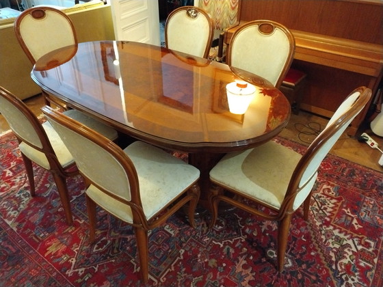 Image 1 of Tavolo da pranzo italiano con 6 sedie in perfette condizioni