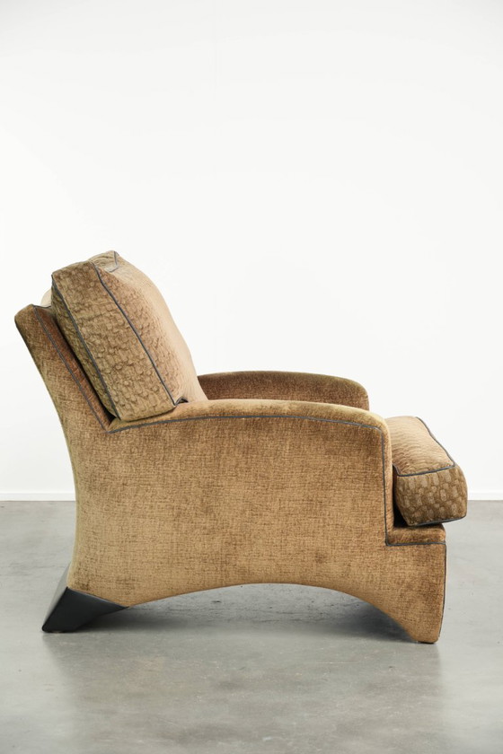 Beautiful Fabric Art Deco Design Armchair by Bart van Bekhoven – Textile (photo 3 of 13)