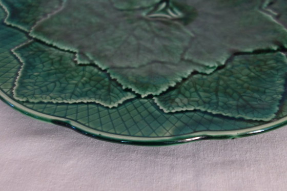 Image 1 of Servizio da dessert barbotine vintage con foglie di vite Gien