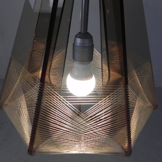 Vintage plexiglas en nylondraad hanglamp Paul Secon voor Sompex, jaren 60 – Hanglampen, Plastic (photo 23 of 25)