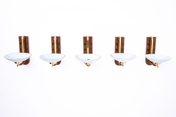 Image 1 of Set of five unigue Art Deco wall lamps, Poland, 1950s.