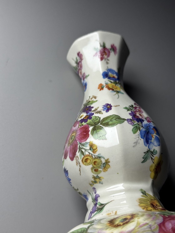 Image 1 of Boch Frères Belgium - KERALUX-  “Fleur de Saxe” Art Deco Vase 