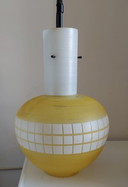 Lámpara colgante italiana de cristal amarillo de la década de 1960