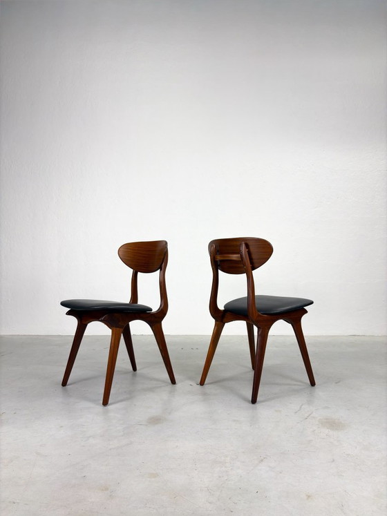 Set 'Snavel' Esszimmerstühle von Louis van Teeffelen – Wood, Leather (photo 11 of 20)