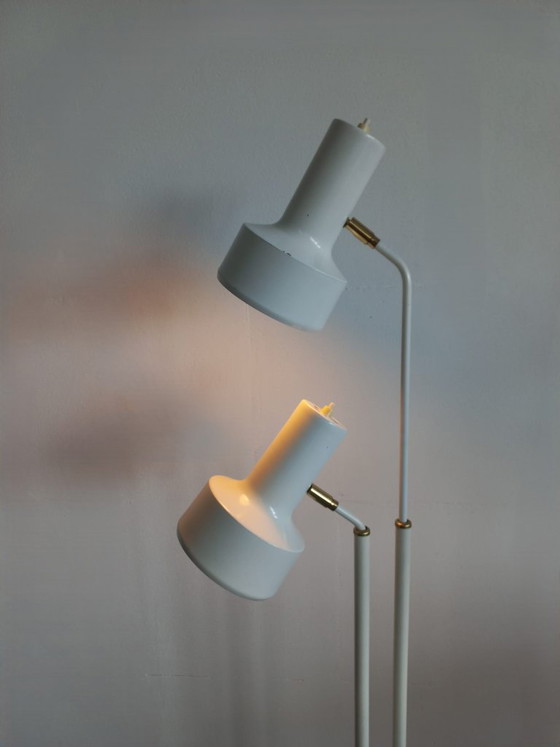 Image 1 of Lampada da terra vintage danese anni '70/'80 a 2 faretti regolabili in altezza (marca Dansa)