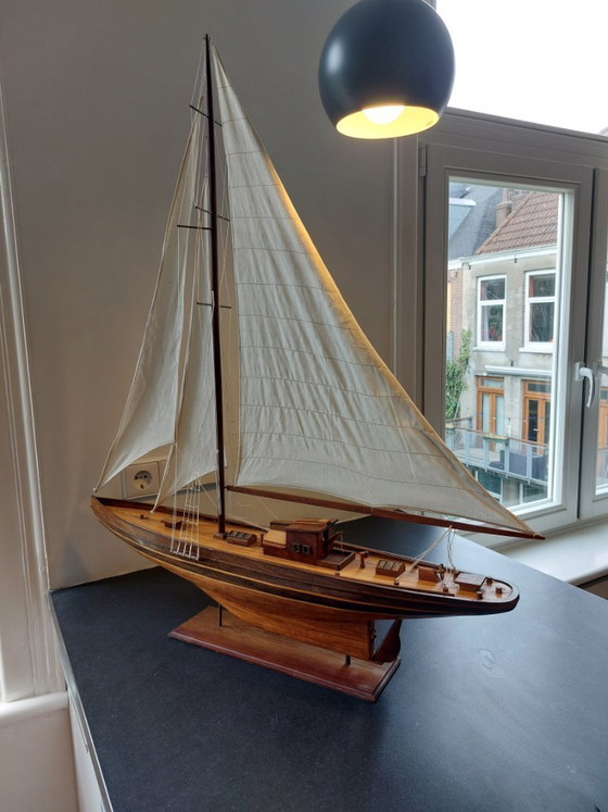 Image 1 of Vintage handgemaakt houten modelschip – Shackleton's Endurance (96 cm)