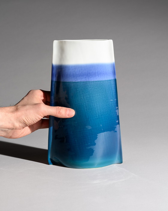 Image 1 of Johan van Loon x Rosenthal Studio-Line Glossy Paper Porcelain Vase Duo Maritime