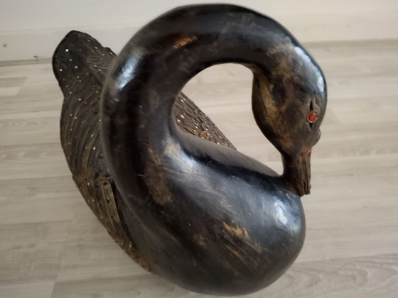 Originele Indiase houten eend, Decoratieve objecten, Zwart (foto 5 van 5)