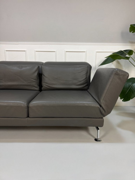 Image 1 of Brühl Moule Sofa Leder Grau Schlaffunktion