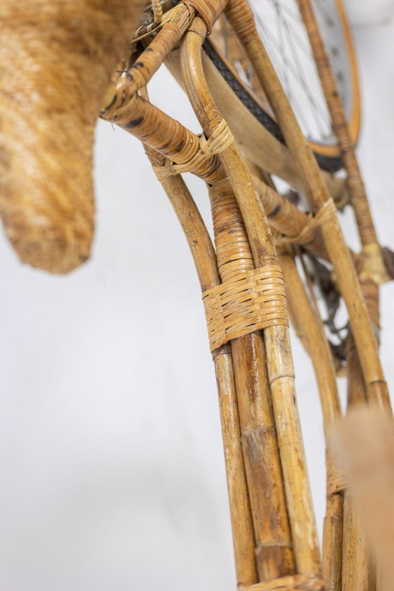 Image 1 of Bicicletta in bambù e rattan. Realizzata a mano negli anni '70.