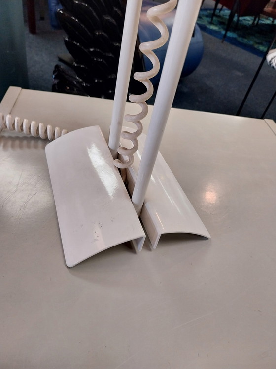 Image 1 of 1x White Mushroom Table Lamp 1980s