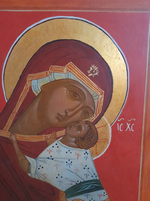 Handgemalte Ikone Unserer Lieben Frau der Zärtlichkeit