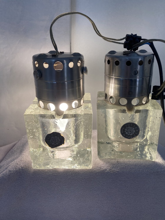 Image 1 of 2 faretti vintage di Sciolari per Poliarte, in vetro di Murano