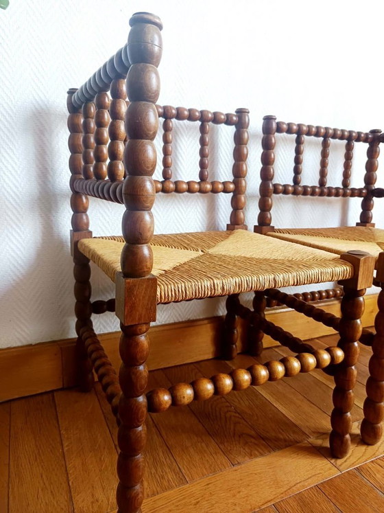 Image 1 of 2x Bobin chairs, also known as "fireside" chairs, Holland