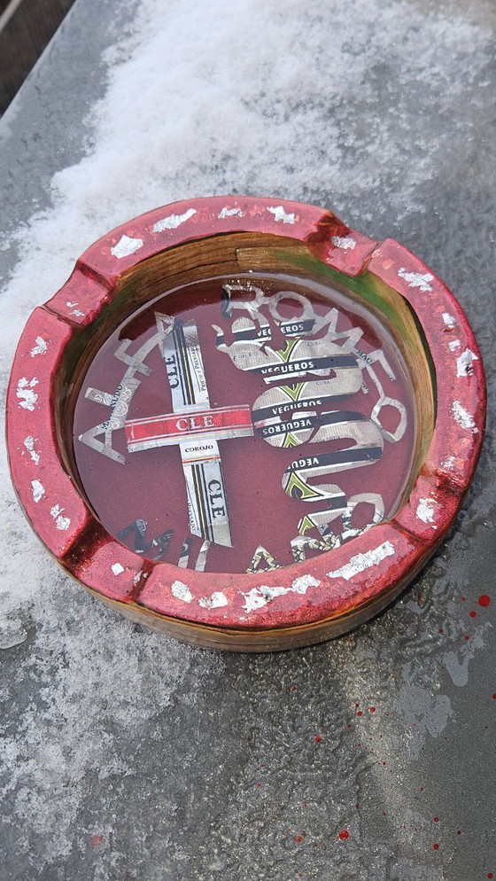 Image 1 of Handmade Cigar Ashtray, Epoxy Resin Wood Art, Luxury Smoking Accessories, Burl Wood Style, Groomsmen Gift.