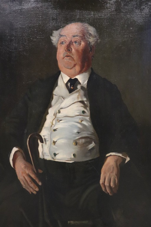 Oil Painting on Canvas, Portrait of Mr. Minney, 20th Century