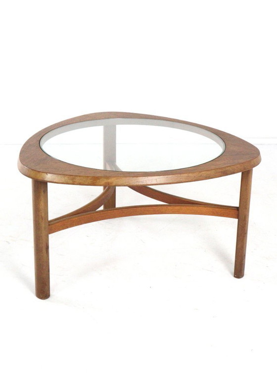 Image 1 of Table basse Nathan avec verre vintage 'Bicester'