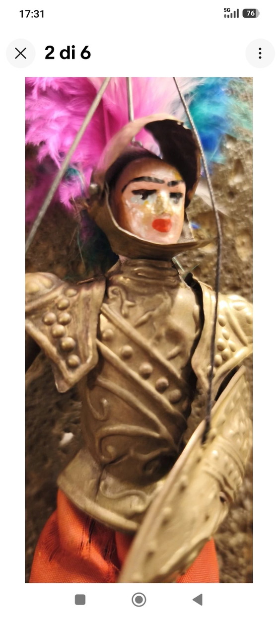 Petite marionnette sicilienne vintage de 18 cm – Objets déco, Metal, Textile (photo 2 of 6)