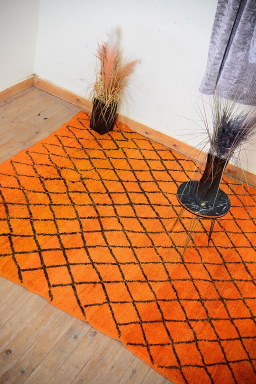 Tapis berbère orange artisanal 150cmx300cm 