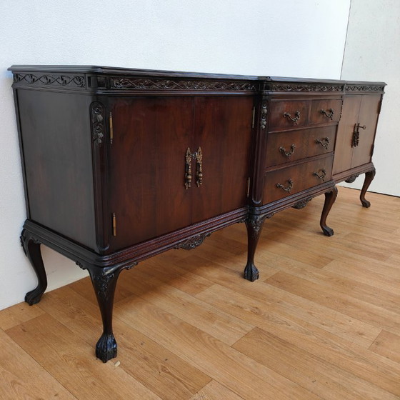 Image 1 of Vintage Chippendale dressoir buffetkast ladekast wandkast