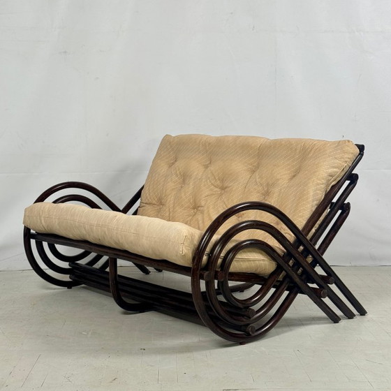 Image 1 of Franse rotan woonkamerset, jaren 70