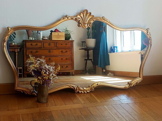 Image 1 of Large Louis XV style giltwood mirror, 166cm