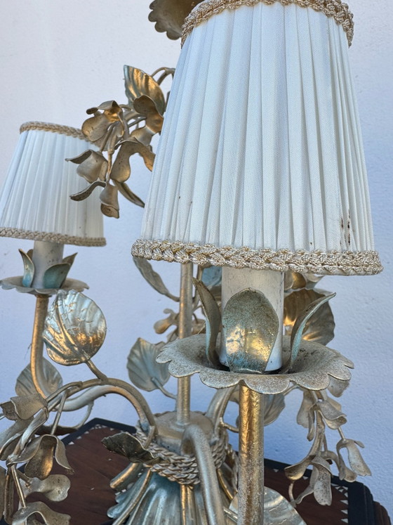 Lampada fiorentina a fogliame anni '70 – Lampade da tavolo, Metallo (photo 10 of 15)
