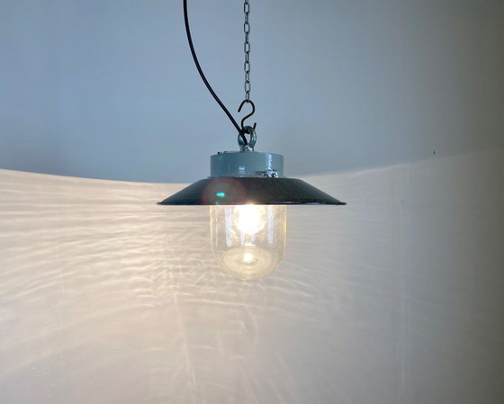 Image 1 of Lampada a sospensione in smalto grigio industriale, anni '70