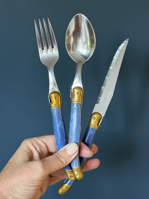 Laguiole Pradel vintage cutlery set for 9 couvertd