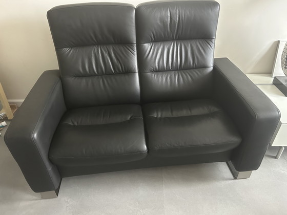 Stressless Wave 2 Zits – 2 zitsbanken, Leather, Metal (photo 5 of 7)