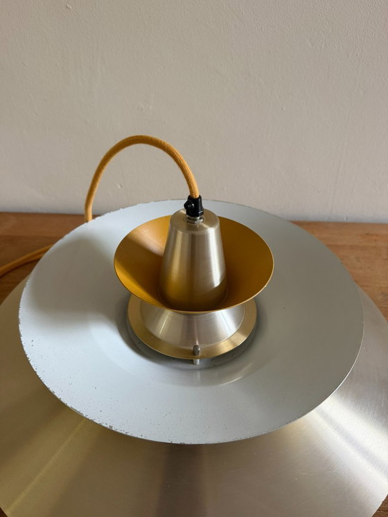 Vintage Lyskaer pendant - Bent Nordsted - Danish multiulayered lamp, Pendant lamps, Aluminium, Yellow (photo 8 of 14)