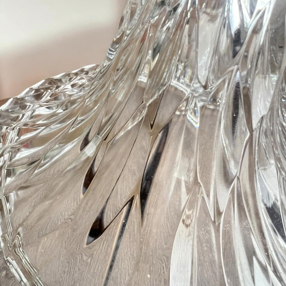 Lampe de table vintage en verre cristal Peill & Putzler, Made in Germany avec abat-jour moderne. Lampe Space (photo 3 of 9)