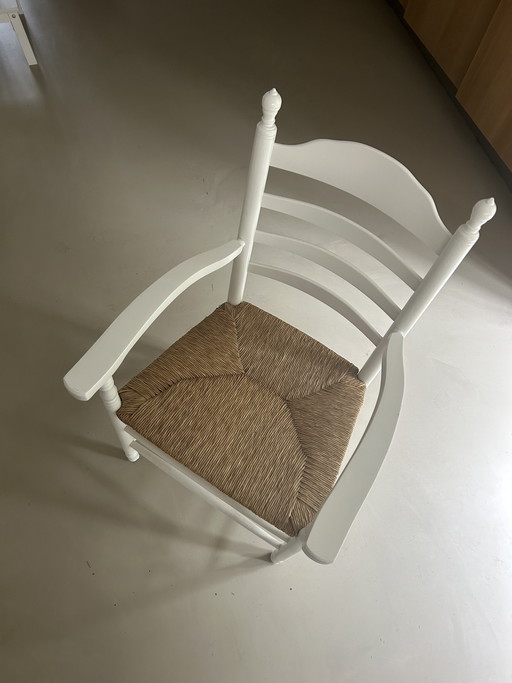 Sedie da tavolo da pranzo con seduta in paglia / rivestimento in canne / pomello