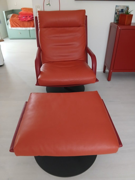 Leolux Kudo 2 Armchair with Ottoman – fauteuils, Leather