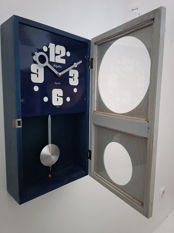 Image 1 of Space Age pendulum wall clock by Rhytm, 1970s