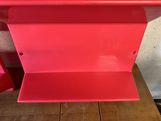 Image 1 of Retro Red Ikea 'Kampe' Wall Shelf: A Vintage Style Statement For Any Room